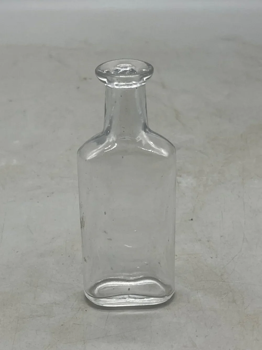 vintage Glass Bottle Clear Rectangle Shaped Apothecary Medicine Container READ
